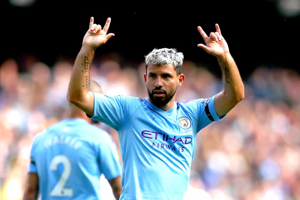 Sergio Aguero in action for Manchester City