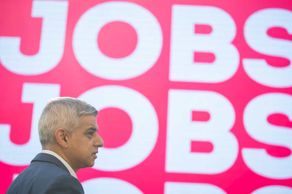 Sadiq Khan during campaigning for the London mayoral election