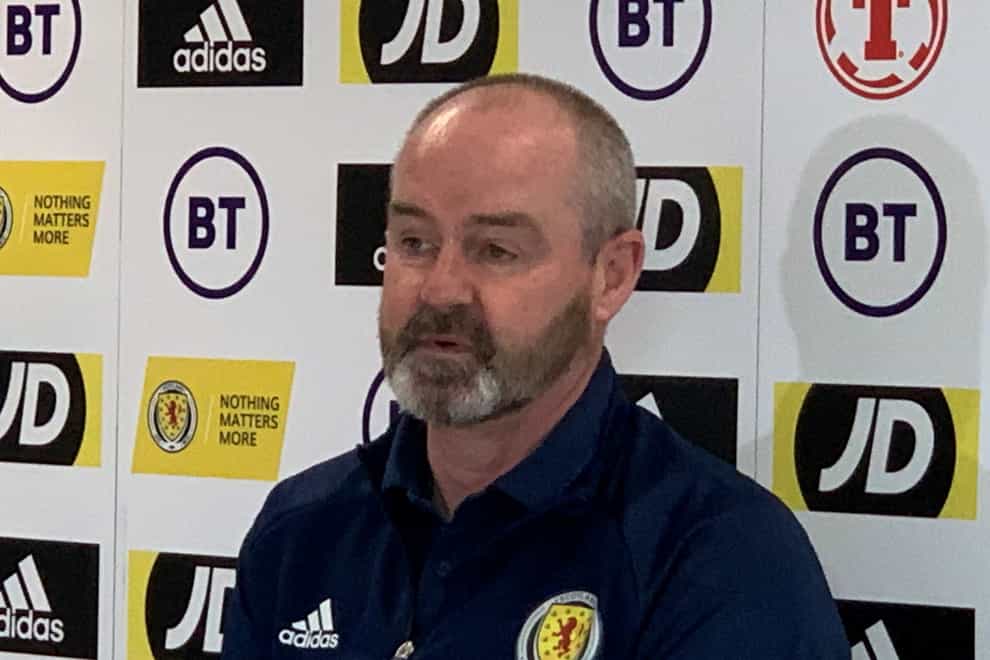 Steve Clarke during a press conference