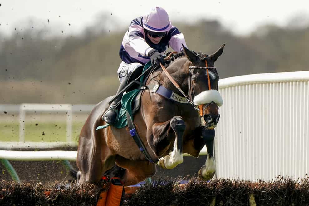 Java Point and Jonathan Burke clear the last on their way to victory in the Racing TV Now Maiden Hurdle at Warwick