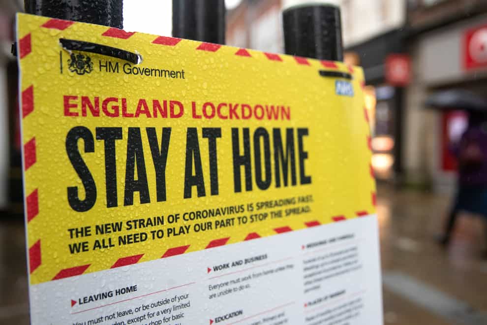 An England lockdown 'Stay at home' sign