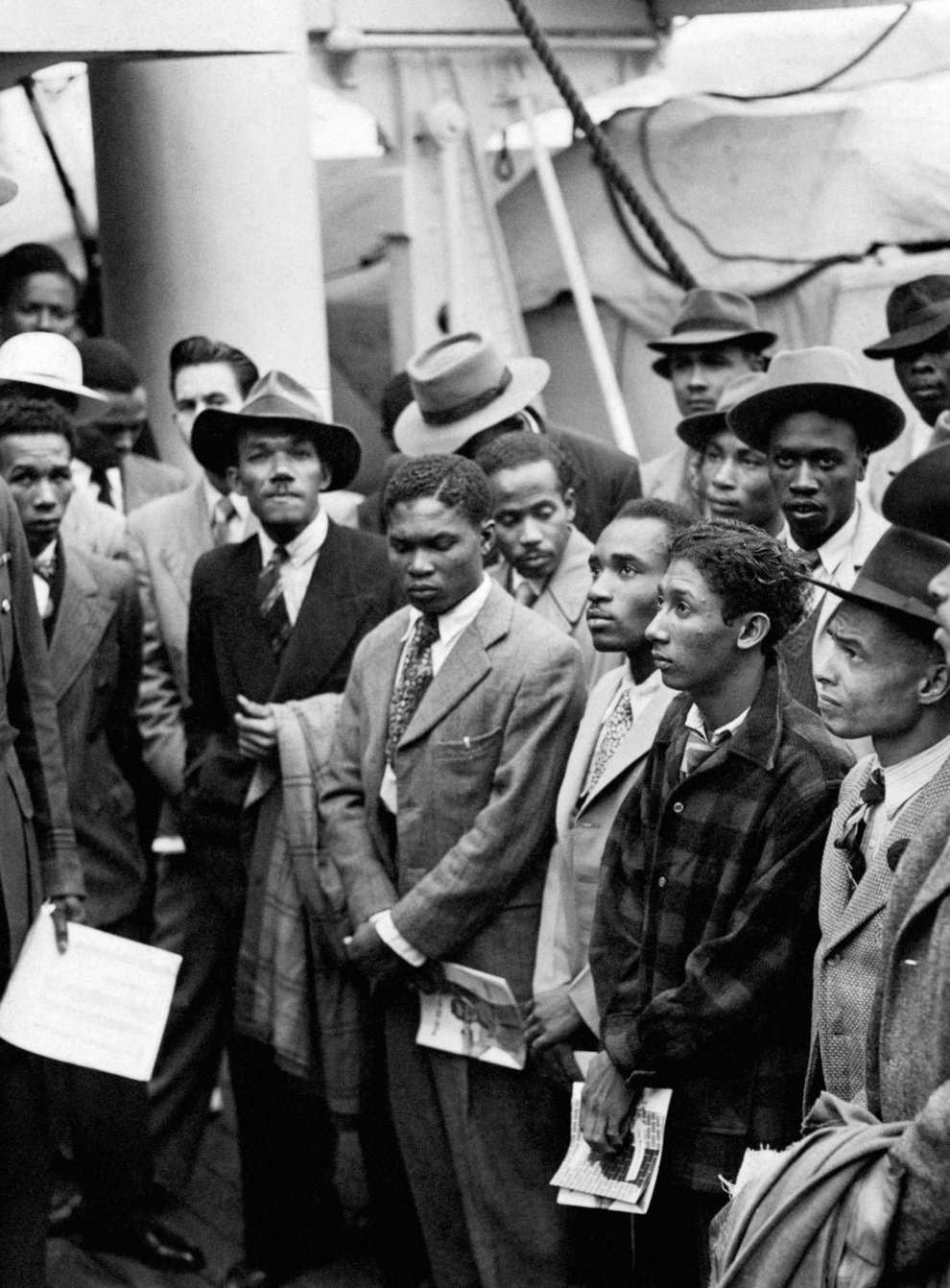 Jamaican immigrants arriving at Tilbury on the Empire Windrush
