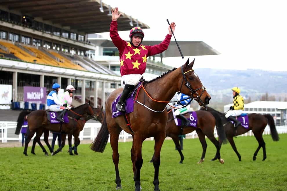 Jack Kennedy and Minella Indo after winning the WellChild Cheltenham Gold Cup