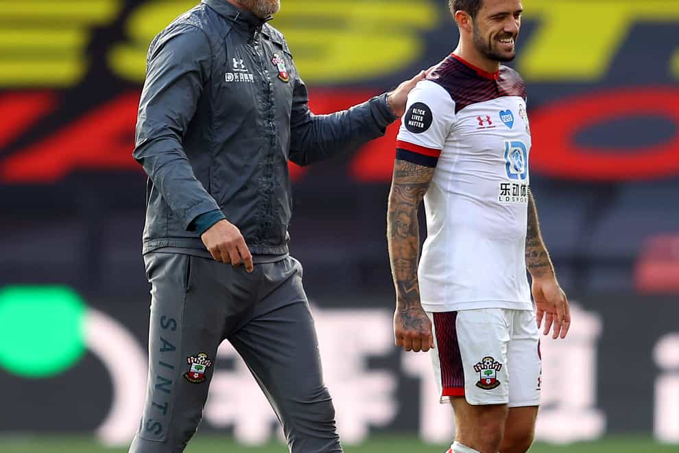 Southampton manager Ralph Hasenhuttl (left) and Danny Ings