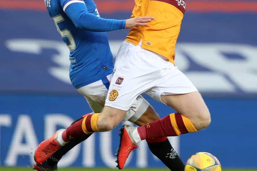 Motherwell’s Robbie Crawford, right, has signed a new deal