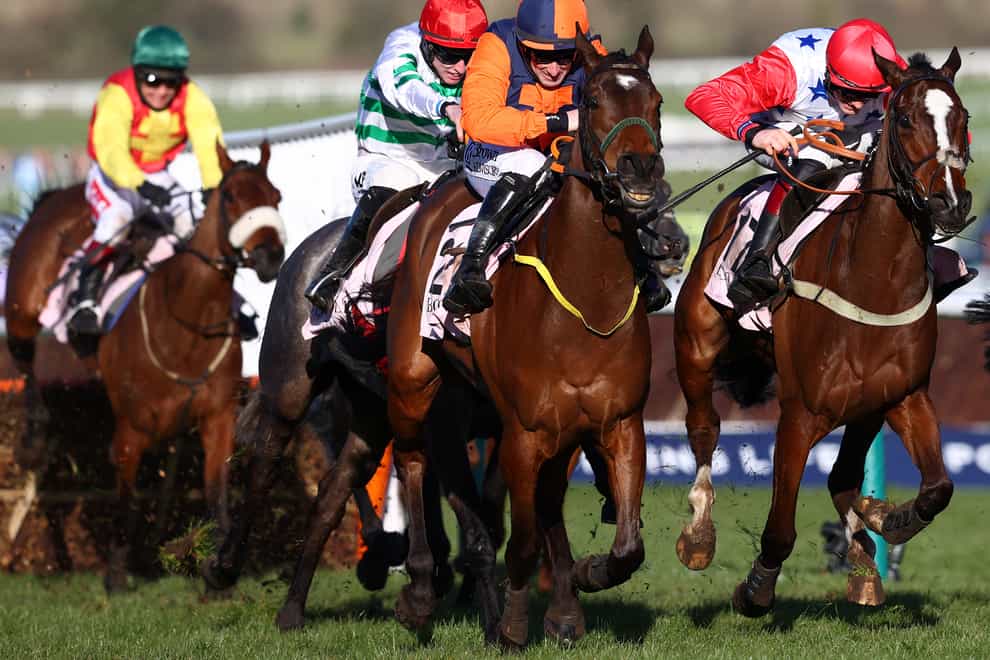 Jeff Kidder (second right) on his way to victory at Cheltenham
