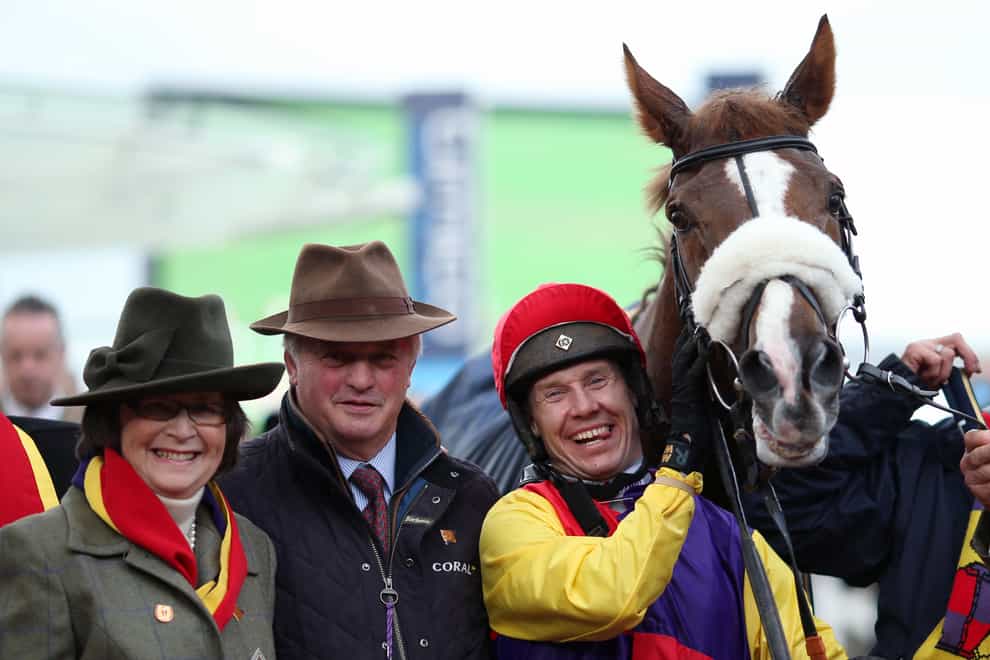 Colin Tizzard and Richard Johnson with Native River in the Cheltenham winner's enclosure