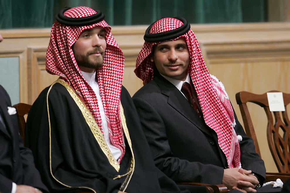 Prince Hamza Bin Al-Hussein, right, and Prince Hashem Bin Al-Hussein, brothers King Abdullah II of Jordan