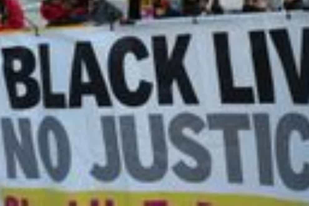 A Black Lives Matter banner (PA)