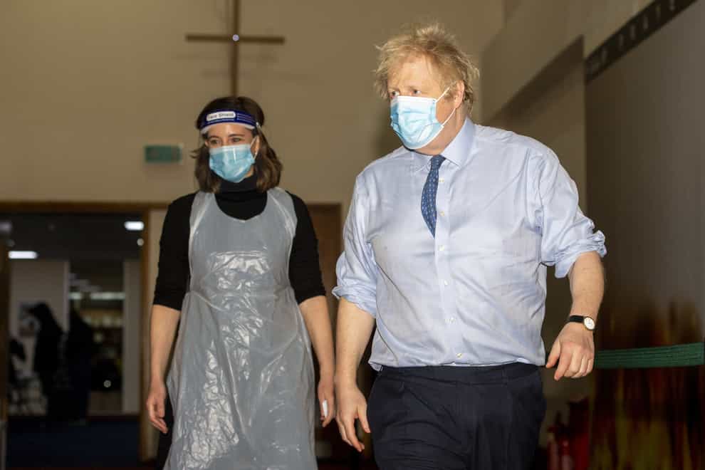 The Prime Minister during a visit to a vaccination centre at Jesus House for All The Nations