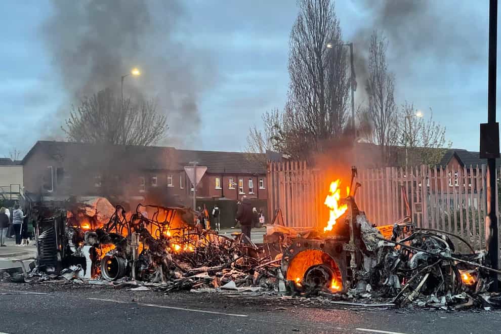 Scenes of disorder in Belfast on Wednesday night