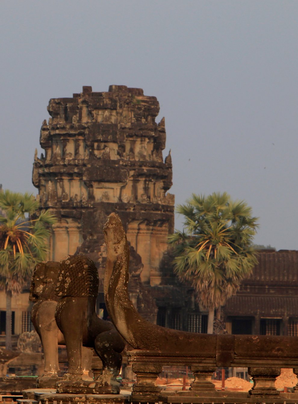A view from outside Angkor Wat temple is seen in Siem Reap, northwestern Cambodia (Heng Sinith/AP)