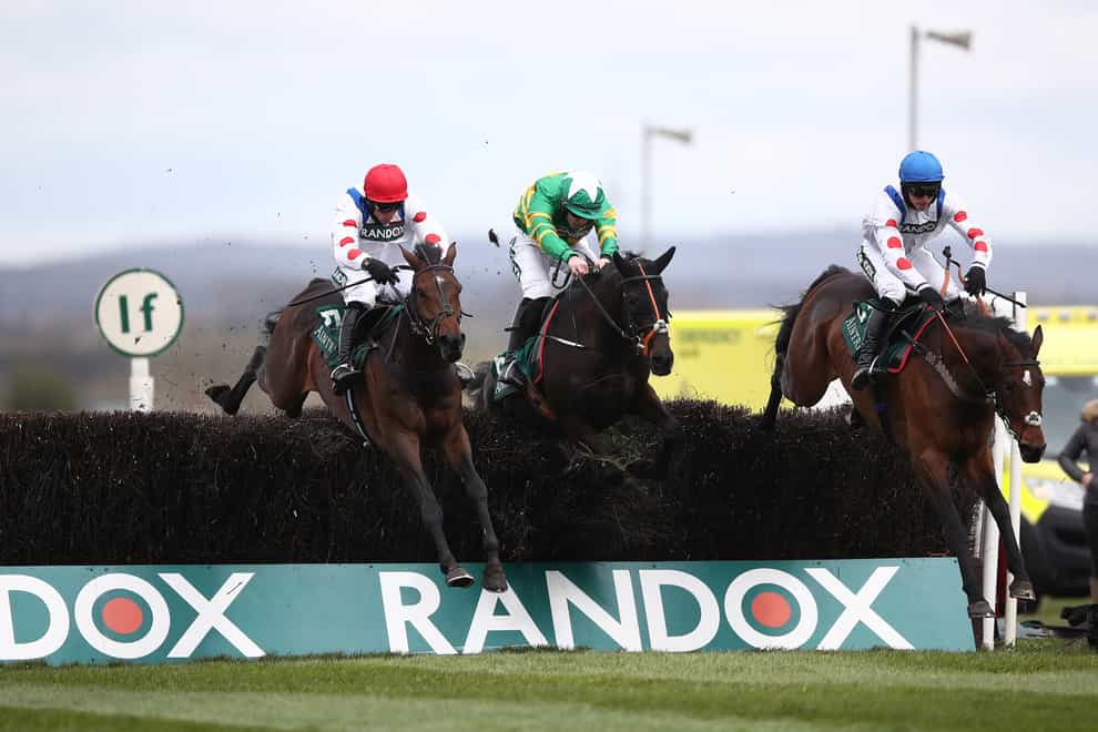 The victory of Protektorat (left) in the SSS Super Alloys Manifesto Novices’ Chase gave bookmakers the platform to have the edge over punters on day one of the Grand National meeting at Aintree