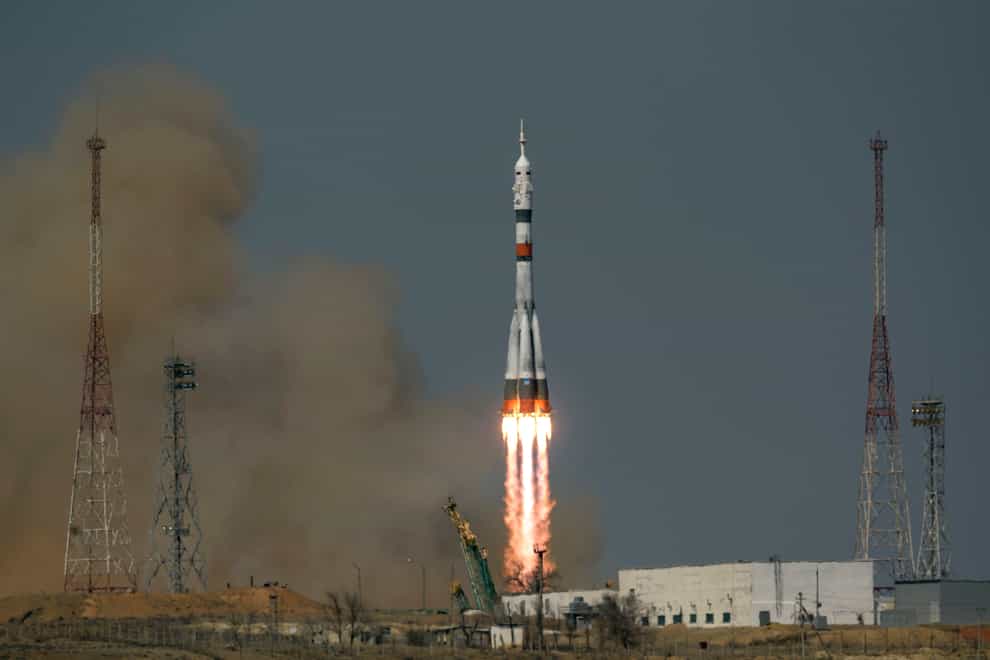 The Soyuz MS-18 rocket is launched (Bill Ingalls/AP)
