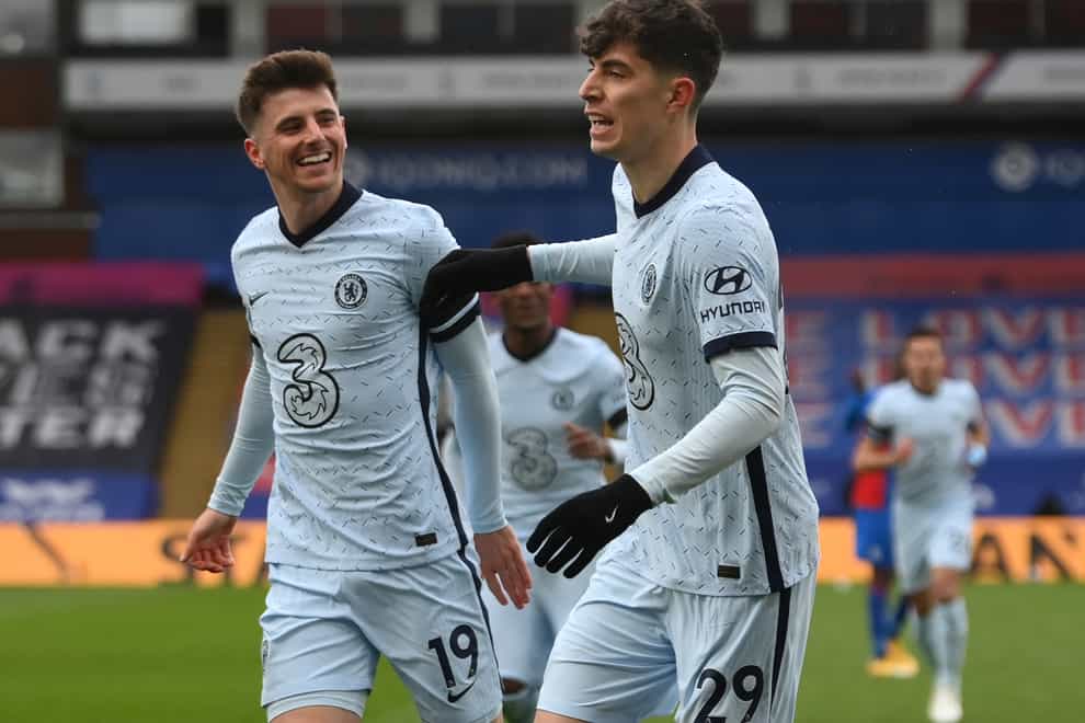 Kai Havertz, right, produced one of his best performances since joining Chelsea from Bayer Leverkusen last summer
