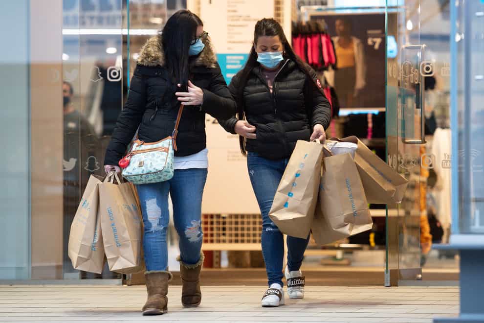 Early-morning shoppers at Primark, in Birmingham