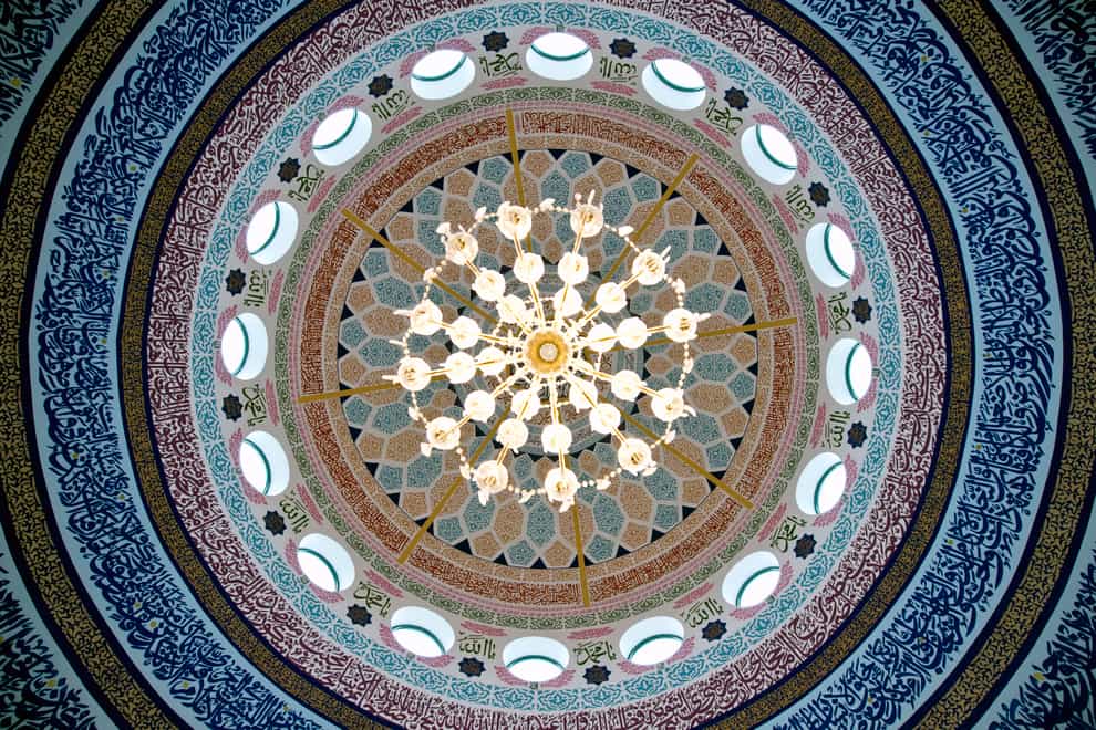 The interior of the dome of the Makkah Masjid Mosque in Leeds (Oli Scarff/PA)