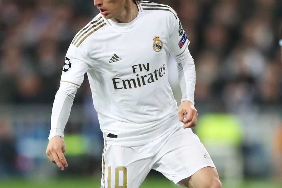 Real Madrid midfielder Luka Modric dribbles with the ball