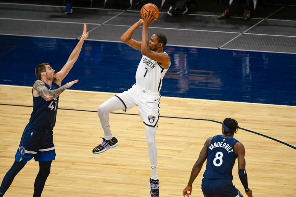 Brooklyn Nets forward Kevin Durant was in top form against the Minnesota Timberwolves