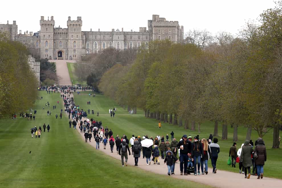 People on the Long Walk near Windsor Castle