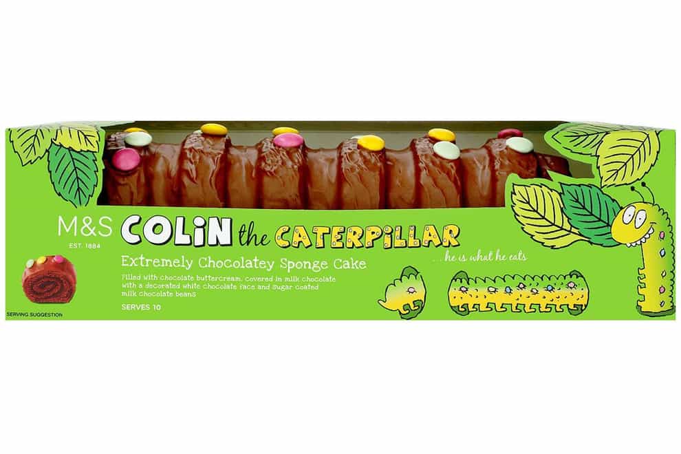 An M&S Colin the Caterpillar cake
