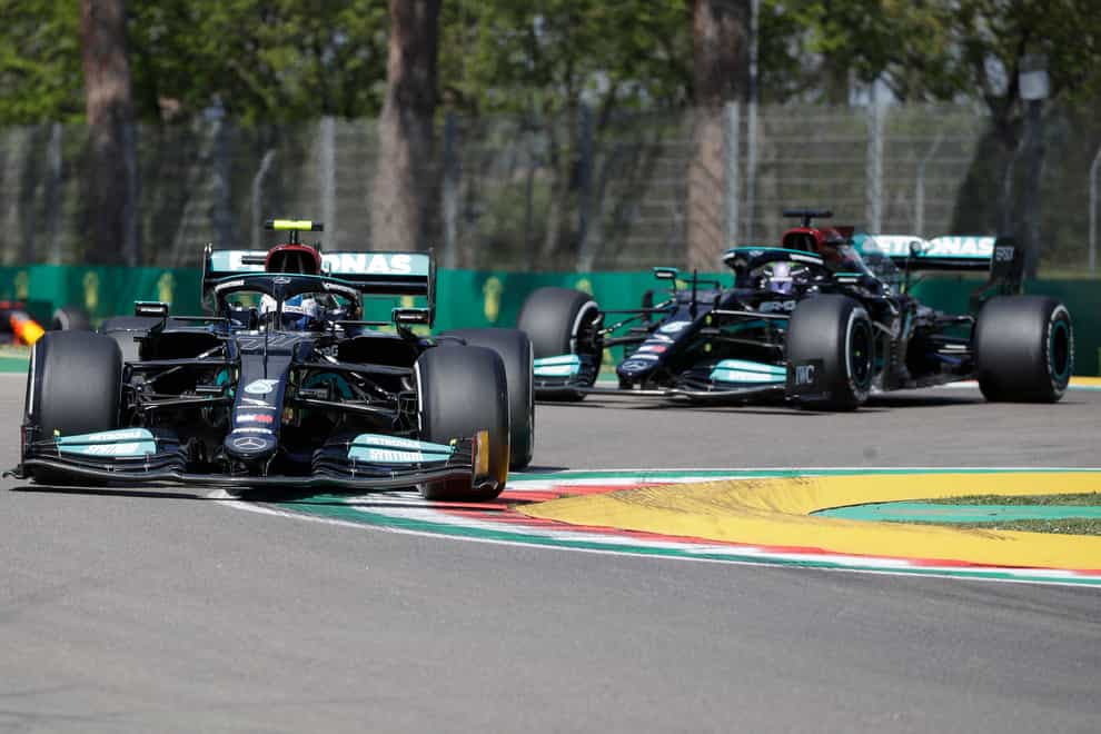Valtteri Bottas finished ahead of Lewis Hamilton in first practice