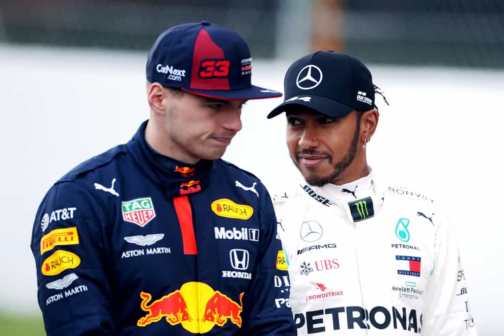 Max Verstappen believes Lewis Hamilton's (right) dominance has been "a bit boring" for the sport