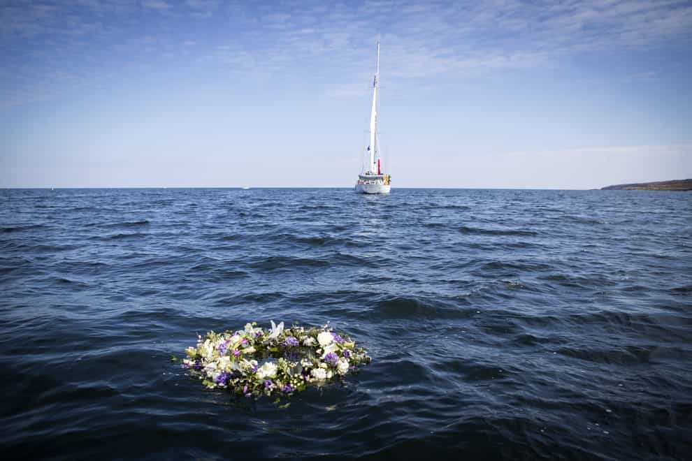 Young sailors at Gordonstoun laid a wreath at sea