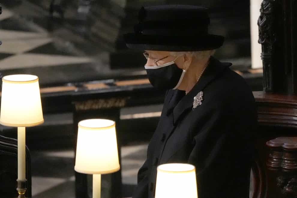 The Queen wore a statement brooch to the funeral of her husband of 73 years, the Duke of Edinburgh