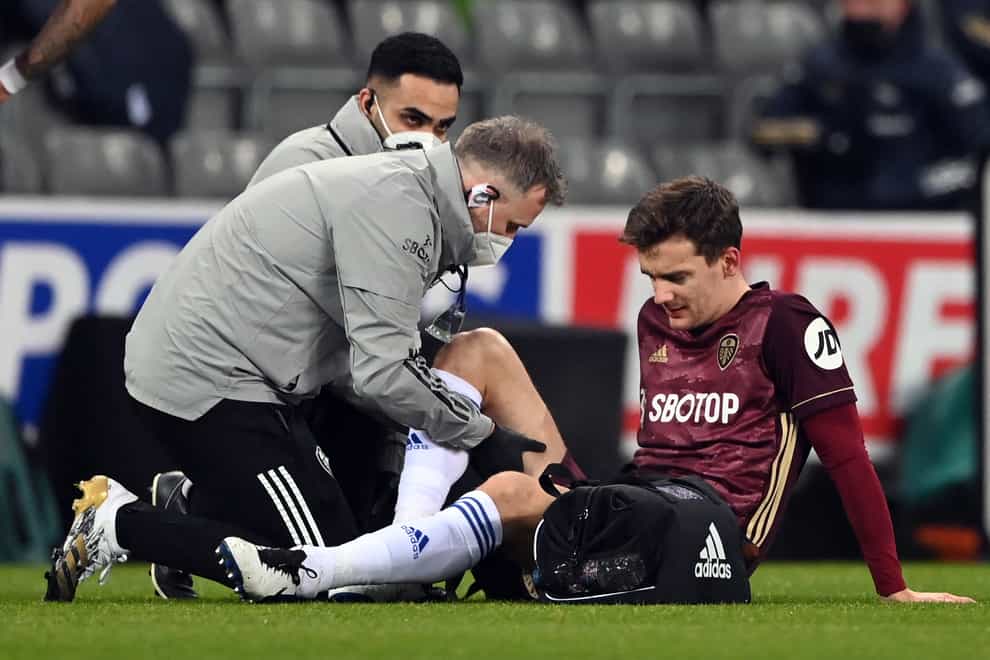 Diego Llorente gets medical attention