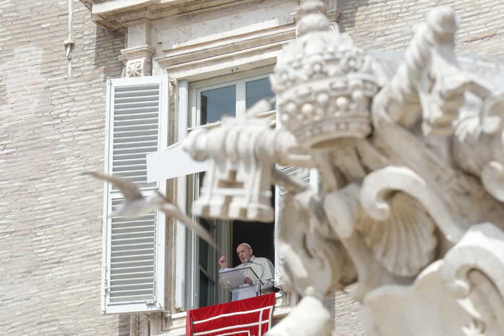 Pope Francis said he is happy to be back greeting the faithful in St Peter’s Square (Andrew Medichini/AP)