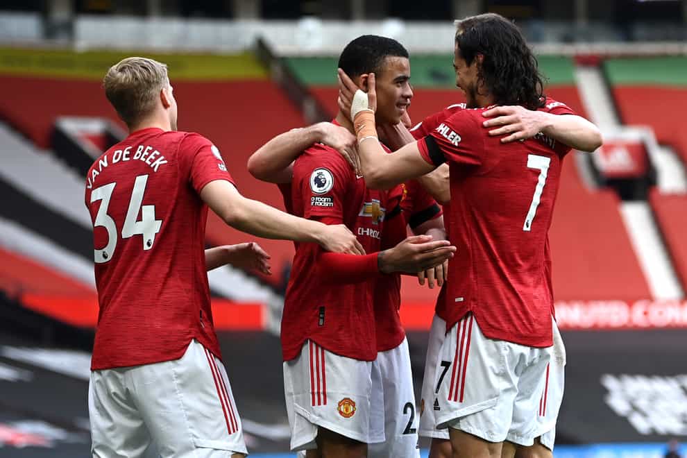 Manchester United celebrate a goal