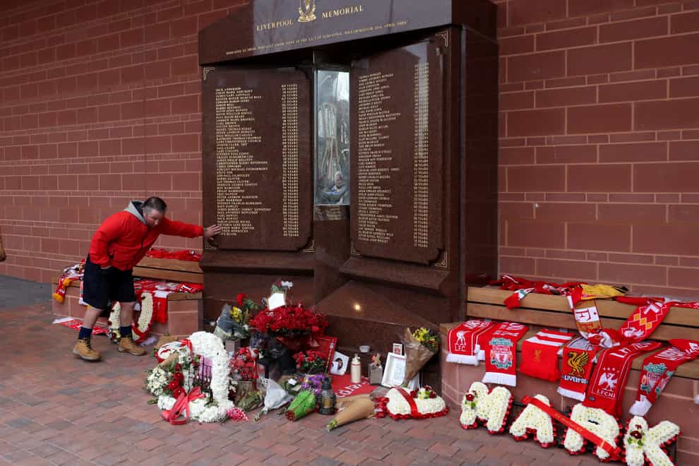 Fans pay their respects at the Hillsborough memorial