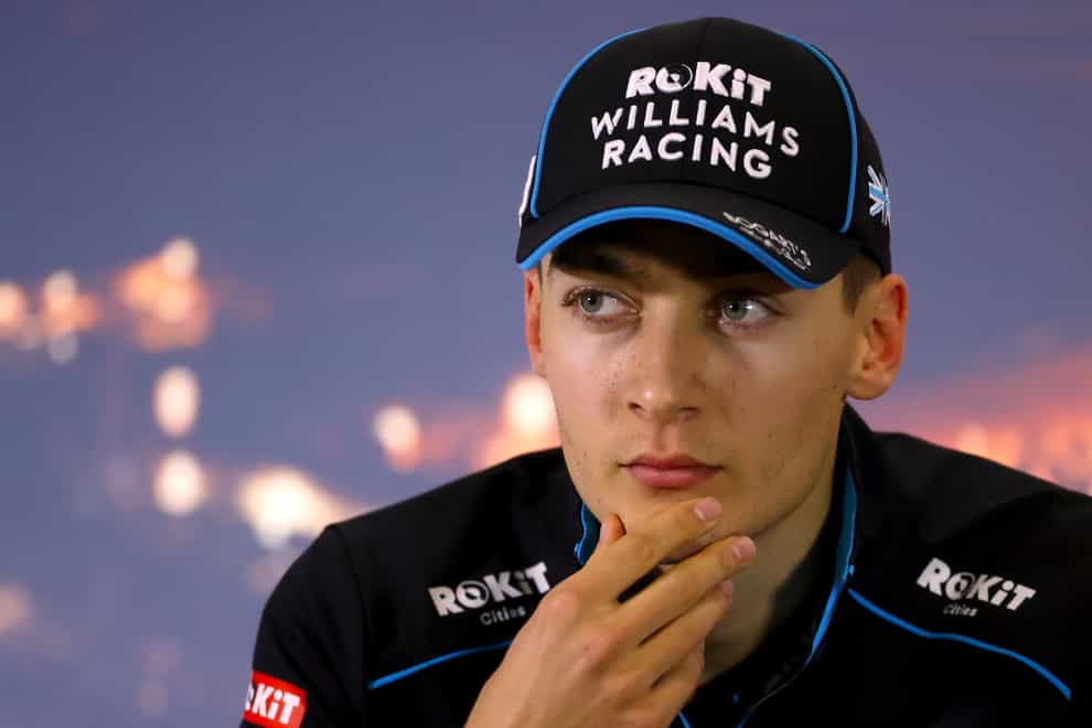 George Russell, pictured, was involved in a heated exchange with Valtteri Bottas on Sunday