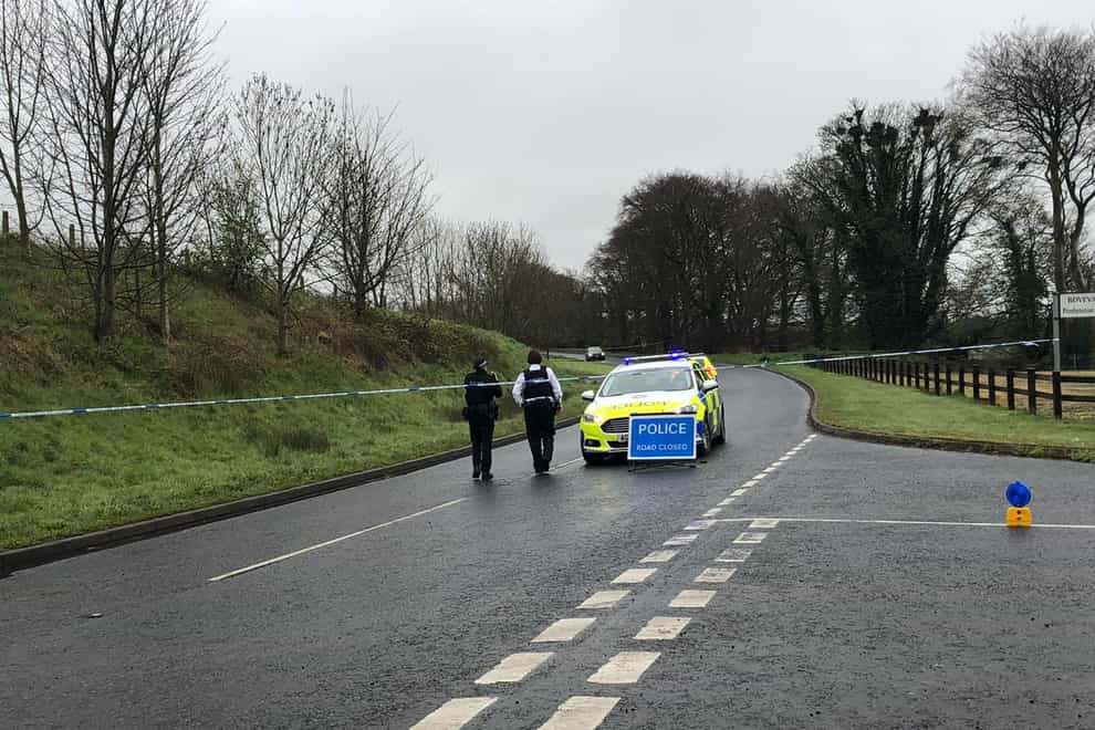 The scene of a security alert on the Ballyquin Road close to Dungiven