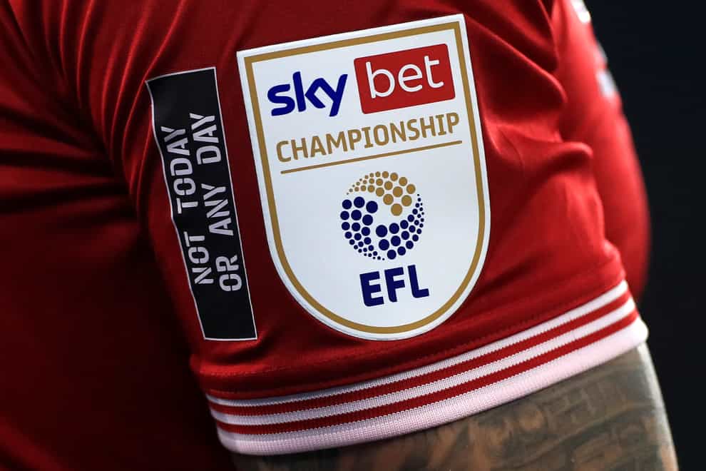 The EFL badge on a player's sleeve
