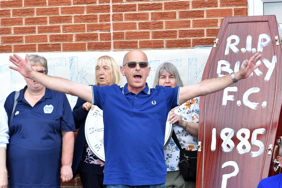 Bury fans at a protest