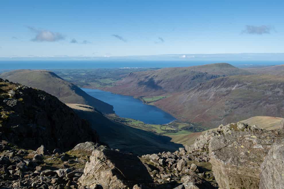 A view down to Wasdale Head from Scafell Pike