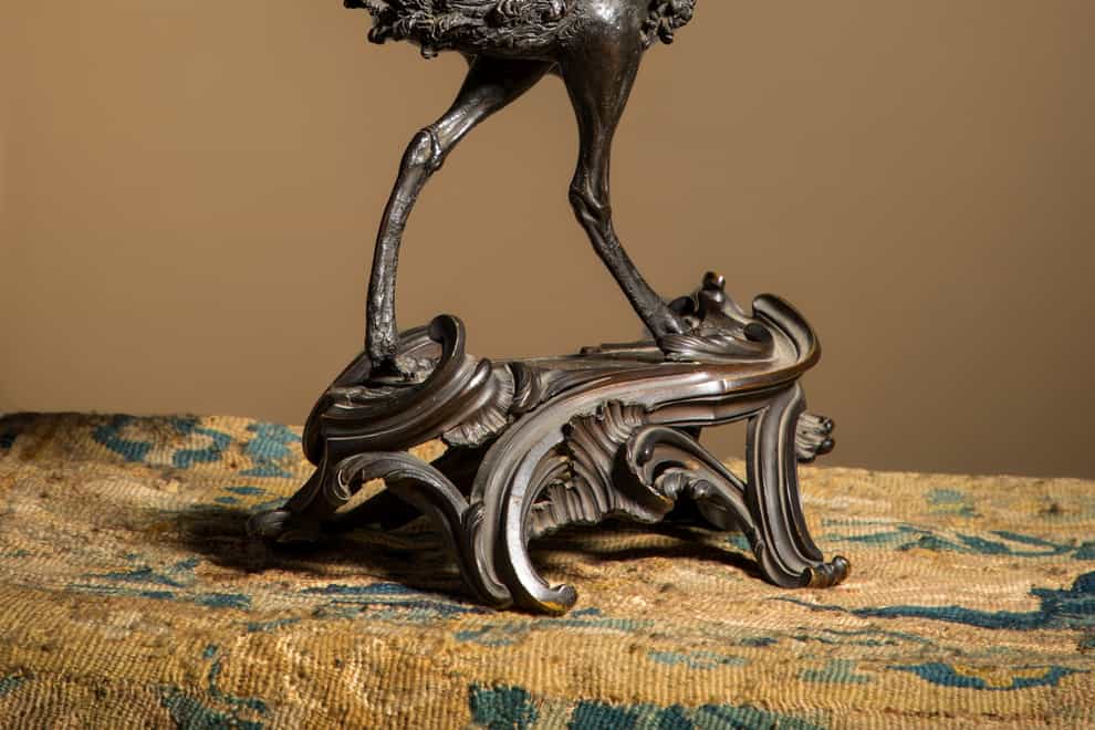 A bronze ostrich sculpture by Renaissance artist Giambologna sold at auction for £1,824,540 at Cheffins Fine Sale in Cambridge (Cheffins/PA)