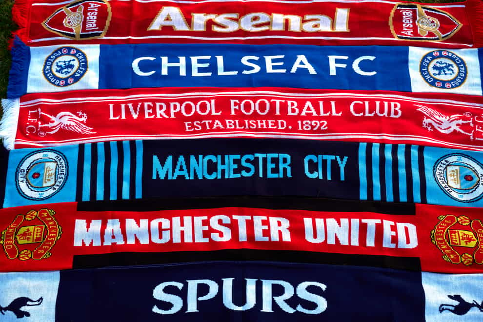 Scarves of the 'big six' Premier League clubs