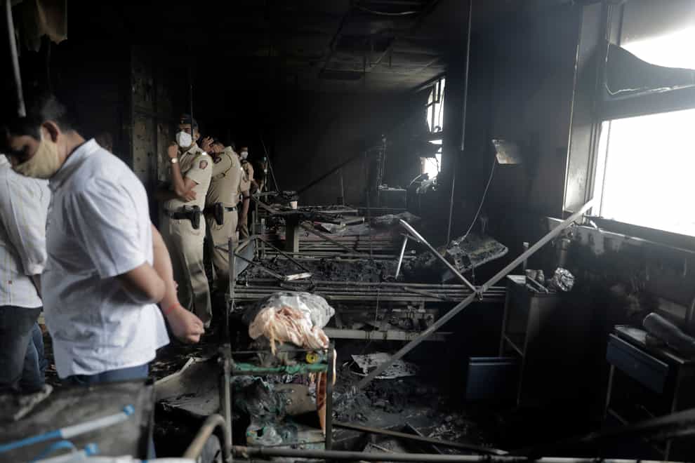 Indian ICU ward after a fire