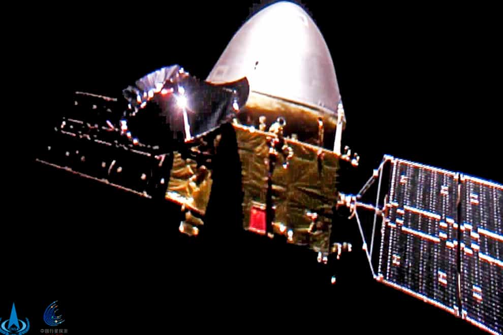 The Tianwen-1 probe en route to Mars (China Space Agency/AP)