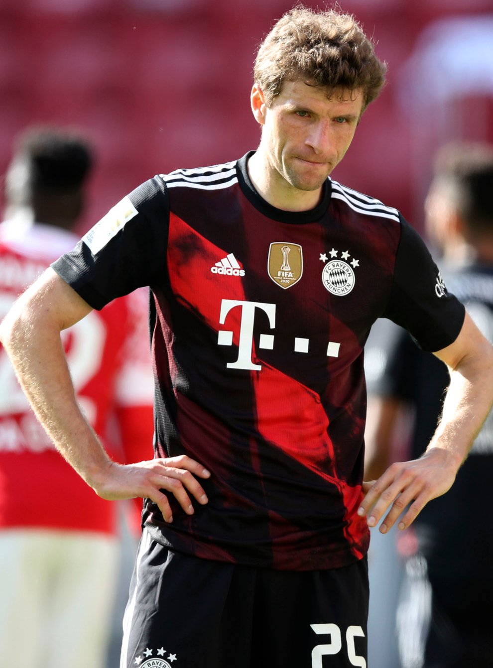 Bayern Munich’s Thomas Muller looks dejected during the shock 2-1 Bundesliga defeat to Mainz