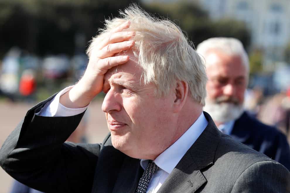 Prime Minister Boris Johnson as he visits Llandudno in Wales (Phil Noble/PA)