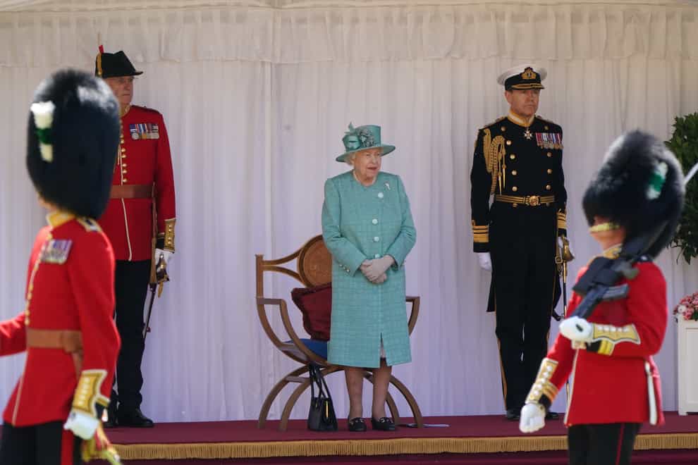 The Queen during a ceremony at Windsor Castle in Berkshire to mark her official birthday last year