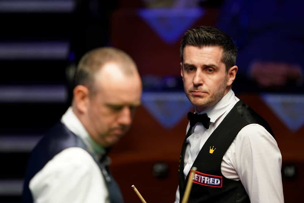 Mark Selby, right, holds a healthy lead over Mark Williamsrld Snooker Championships 2021 – Day 11 – The Crucible