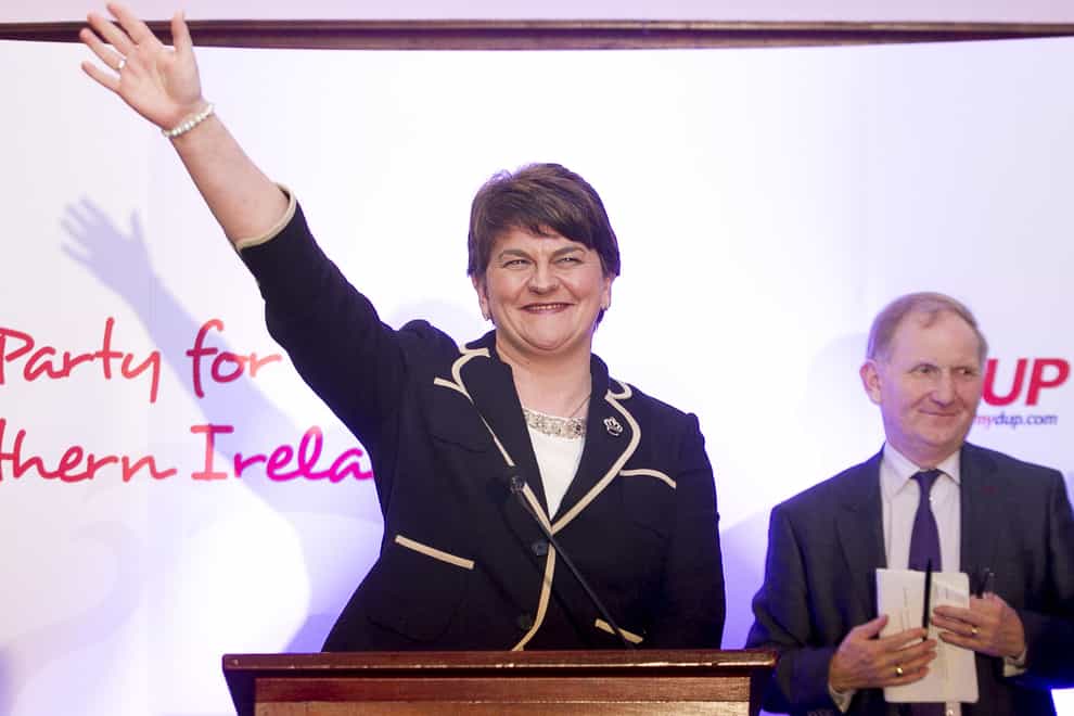 Arlene Foster after she was formally elected as leader of the Democratic Unionist Party in 2015