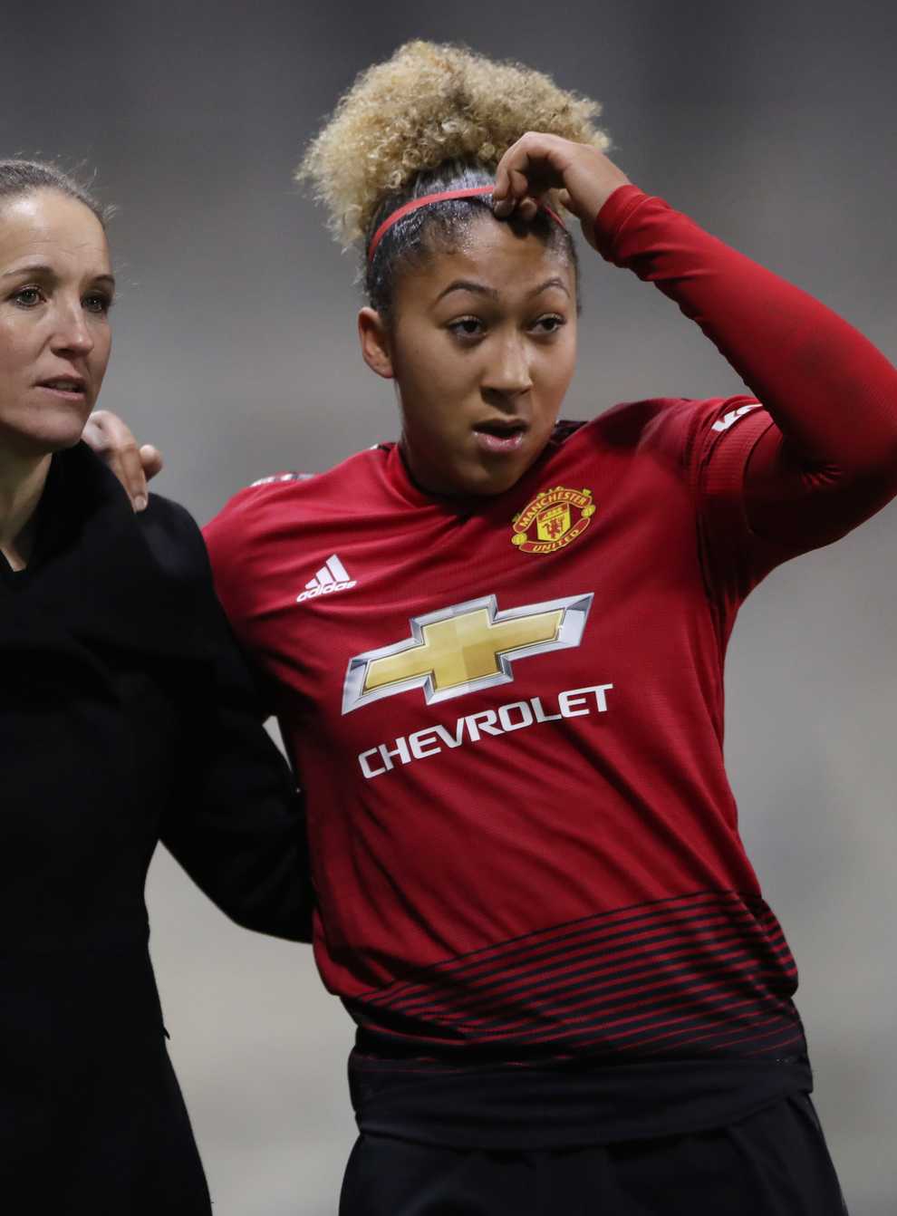 Casey Stoney (left) has given her view on this weekend's social media boycott after Lauren James (right) suffered more racist abuse online (Nick Potts/PA).