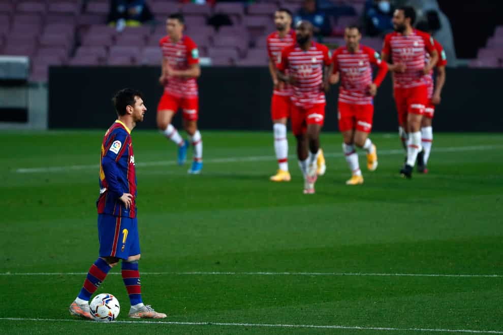 Granada fought back to beat Barcelona after Lionel Messi's early goal