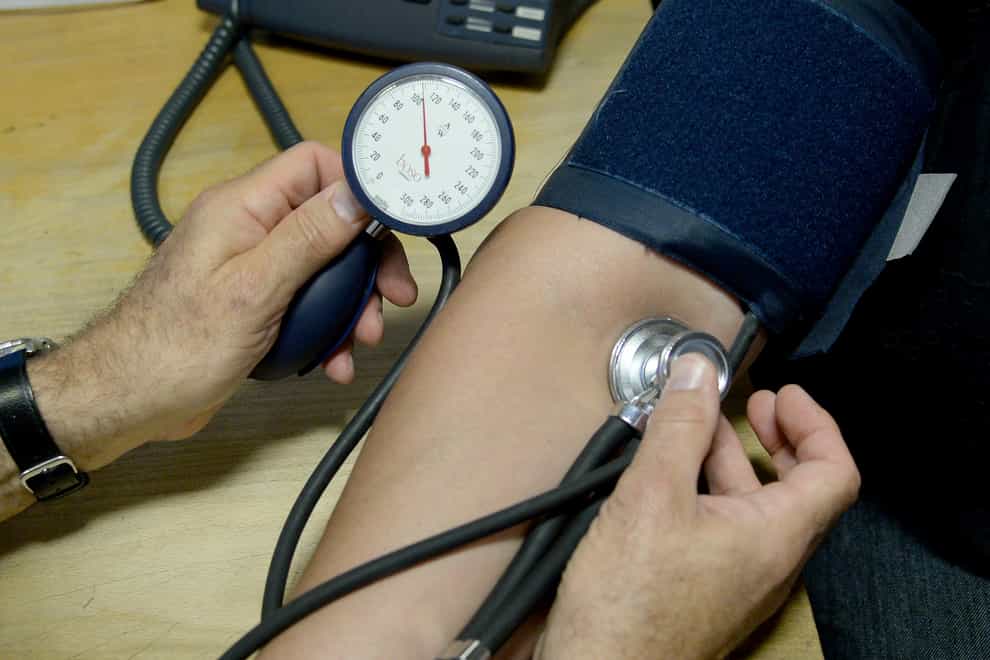 Patient having their blood pressure checked
